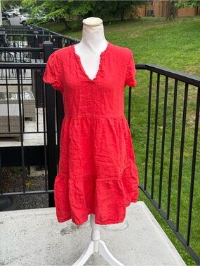 linen dress with sleeves and pockets Vintage Dress - Linen Dress main image 1